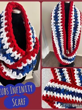Red White & Blue Chunky Infinity Scarf